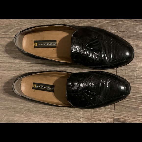 Stacy Adams Mens Alba Shoe,Size 10, Black, Drop Tassel Loafer, Great Condition - Picture 3 of 13